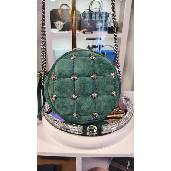 henri bendel Handbags - Henri Bendel Stylish Green Round Riveted Crossbody Bag